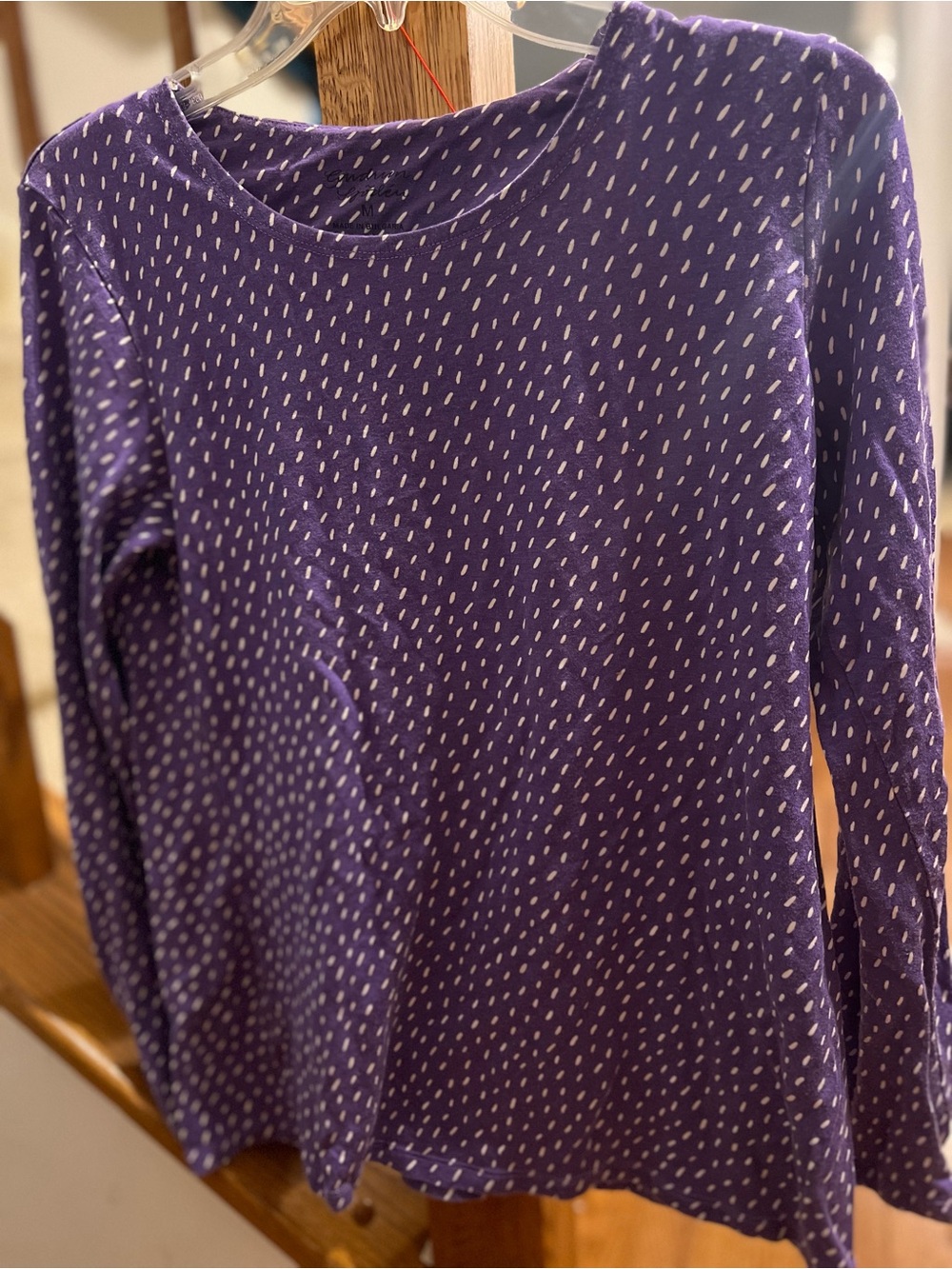 Gudrun Sjoden Purple Long-Sleeve Dot-Print Top